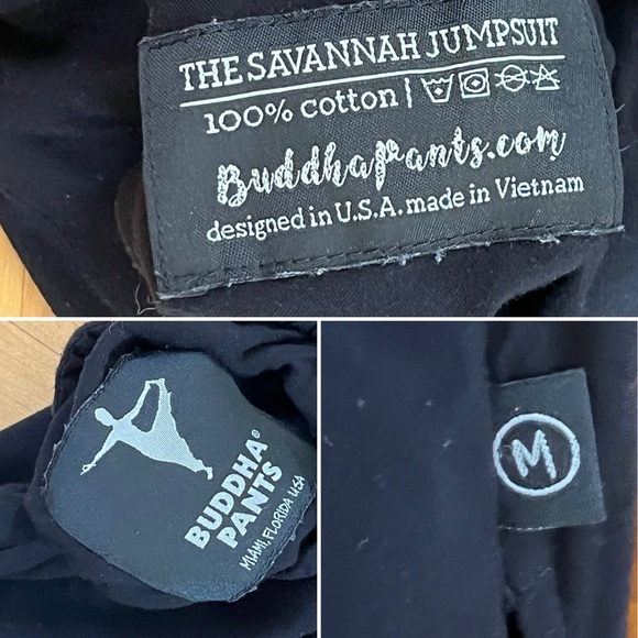 🧘‍♀️Buddha Pants The Savannah Jumpsuit Black Halter Yoga Harem Women Size M 8-10 - Picture 4 of 17